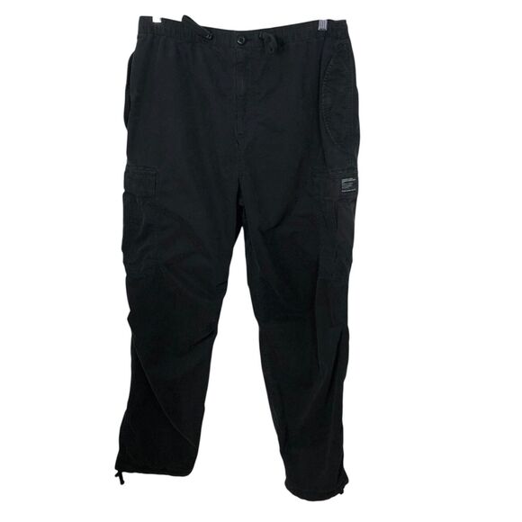 Superdry Parachute Cargo Pants Black Wide Leg Zip Fly 32 32 03-54-76 - Picture 1 of 11